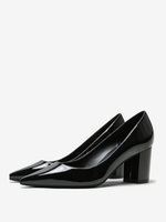 Chaussures habillées noires à talons blocs et bout pointu