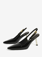 Chaussures habillées noires pour femmes escarpins à bout pointu et à talons hauts de forme spéciale