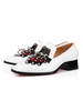 Chaussures habillées pour homme à bout carré en cuir de vachette à lacets; chaussures de costume blanches