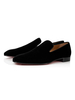 Chaussures habillées pour homme à bout carré en cuir suédé à enfiler chaussures de costume noires