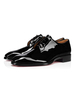 Chaussures Habillées Pour Homme À Bout Carré Slip-On En Cuir Verni Véritable Chaussures De Costume Noires