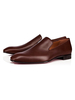 Chaussures habillées pour homme à bout rond en cuir de vachette marron chaussures de soirée chaussures de soirée