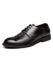 Chaussures habillées pour homme avec bride à bout rond en cuir PU réglable