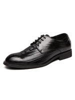 Chaussures habillées pour homme avec bride à bout rond en cuir PU réglable