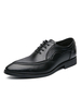 Chaussures habillées pour homme; bout pointu; bas; sans lacet; en cuir PU; chaussures de costume noires