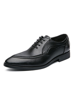 Chaussures habillées pour homme; bout pointu; bas; sans lacet; en cuir PU; chaussures de costume noires