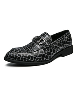 Chaussures habillées pour homme Bout pointu de qualité Détails en métal Slip-On en cuir PU