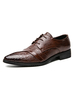 Chaussures habillées pour homme bout pointu sangle réglable en cuir PU chaussures de costume marron