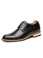 Chaussures habillées pour homme bout rond sangle réglable à lacets en cuir PU chaussures de costume noires