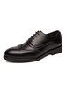 Chaussures habillées pour homme bout rond sangle réglable en cuir PU chaussures de costume noir