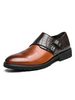 Chaussures Habillées Pour Homme Bout Rond Slip-On Low Tops Cuir PU Robe De Costume Marron