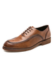 Chaussures habillées pour hommes à bout pointu élégant à lacets en cuir PU café marron chaussures décontractées