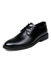 Chaussures habillées pour hommes à bout pointu élégant à lacets en cuir PU noir chaussures décontractées