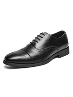 Chaussures habillées pour hommes à bout pointu moderne en cuir PU réglable