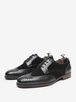 Chaussures habillées pour hommes à bout rond en cuir de vachette suédé Derby de bal Brogue chaussures de mariage formelles