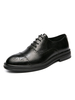Chaussures habillées pour hommes à bout rond et à lacets réglables en cuir PU Robe de costume noir