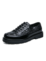 Chaussures habillées pour hommes à bout rond élégant avec sangle réglable en cuir PU Chaussures de costume noires