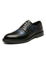 Chaussures habillées pour hommes à bout rond élégant avec sangle réglable en cuir PU Chaussures de costume noires