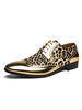 Chaussures habillées pour hommes à bout rond réglable à lacets en cuir PU chaussures de costume blondes