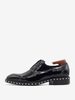 Chaussures habillées pour hommes à la mode à bout rond et rivets en cuir de vache