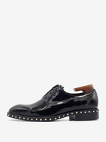 Chaussures habillées pour hommes à la mode à bout rond et rivets en cuir de vache