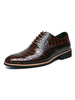Chaussures habillées pour hommes à la mode avec bride à bout rond réglable en cuir PU marron Oxfords