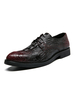 Chaussures habillées pour hommes avec bride à bout rond réglable en cuir PU mocassins bordeaux