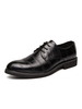 Chaussures habillées pour hommes avec bride à bout rond réglable en cuir PU noir mocassins