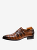 Chaussures habillées pour hommes bout carré détails métalliques cuir