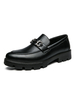 Chaussures habillées pour hommes; bout rond élégant; détails en métal; cuir PU