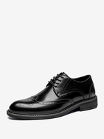Chaussures habillées pour hommes chaussures de mariage à bout carré en cuir Brouges