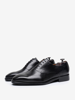 Chaussures habillées pour hommes chaussures de mariage formelles à bout rond en cuir Brogue Derby