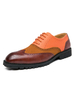 Chaussures habillées pour hommes de qualité à bout pointu avec sangle réglable en cuir PU Orange Oxford