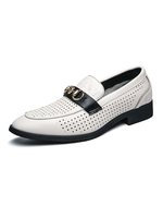 Chaussures habillées pour hommes de qualité à bout rond avec sangle de moine; chaussures en cuir PU