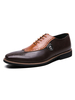 Chaussures habillées pour hommes fantastiques bout pointu à lacets en cuir PU café marron chaussures décontractées