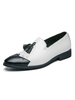 Chaussures habillées pour hommes fantastiques chaussures en cuir PU noir à bout rond sans lacet