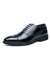 Chaussures habillées pour hommes modernes à bout pointu à lacets en cuir PU noir chaussures décontractées