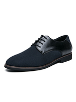 Chaussures habillées pour hommes modernes à bout pointu sangle réglable en cuir PU chaussures de costume bleu