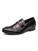 Chaussures habillées pour hommes modernes à bout rond avec sangle de moine; chaussures en cuir PU noir à enfiler