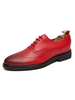 Chaussures habillées pour hommes modernes à bout rond avec sangle réglable en cuir de vachette rouge