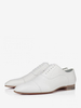 Chaussures habillées pour hommes Oxford blanches à bout carré pour mariage et bal