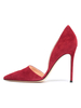 Chaussures habillées rouges en daim à bout pointu pompes à talons aiguilles et talons hauts
