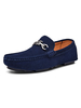 Chaussures homme meccasin homme bleu en cuir suédé