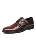 Chaussures homme mocassins homme noir en PU décoré de boucle