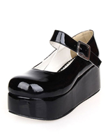Chaussures Lolita à plate-forme de cuir verni Déguisements Halloween