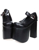 Chaussures lolita à plate-forme unicolores bouclées Déguisements Halloween