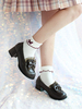 Chaussures Lolita Académiques Chocolat Arcs Volants Bout Rond En Cuir PU Escarpins Lolita