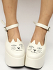 Chaussures lolita belles en Synthétique blanc plate-forme Déguisements Halloween