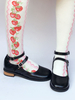 Chaussures lolita belles en Synthétique noir à talons chiots Déguisements Halloween