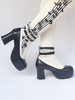 Chaussures lolita belles en Synthétique noir plate-forme Déguisements Halloween